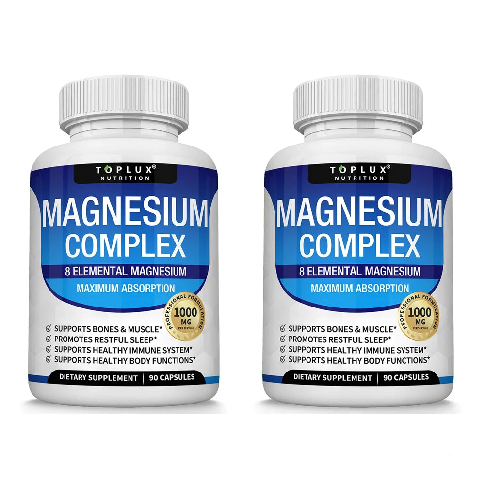 | 1000Mg Magnesium Glycinate, Malate, Citrate | 8 Elemental Chelated Formula | Vegan, Non-Gmo, 90 C